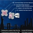 thumbnail image 2 of Gem Stone King 10K White Gold Pink Lab Grown Diamond and White Lab Grown Diamond Stud Earrings for Women | 0.62 Cttw | Gemstone April Birthstone | Round 4MM, 2 of 6