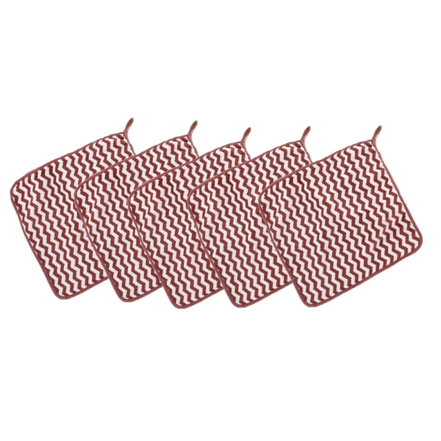 Microfiber Dish Towels | 5-Pack Kitchen Cleaning Cloths & Hand Towels for Drying Dishes | Thickened Absorbent Hanging Towels for Kitchen, Bathroom & Home Use | 30x30cm Washable Rags for Househol