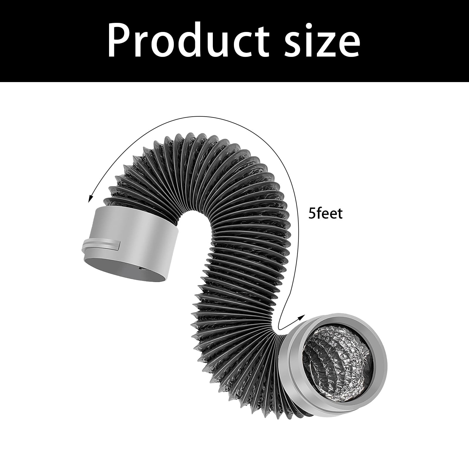 Multi Functional Dryer Vent Hose 5 feets for Easy Installation High Efficiency and Versatile Applications