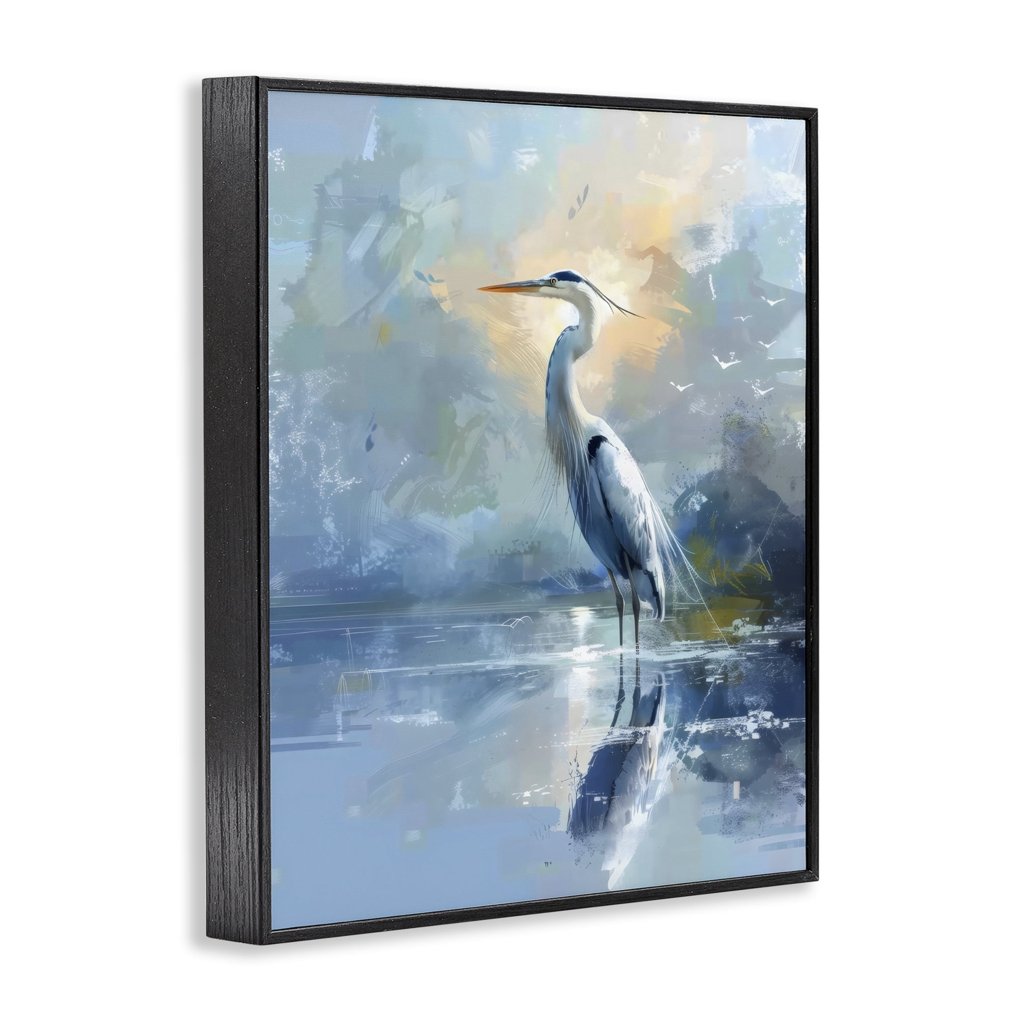 Stupell Industries Tranquil Heron with Dawn Glow Black Framed Giclee Art, design by Creative Studio