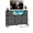 8-Grey, variant on Simple Deluxe Adult TV Stand Dresser with 8 Fabric Drawers, Open Shelves, LED Lights, Charging Station, Wood Top for 45-55 in TVs, Brown