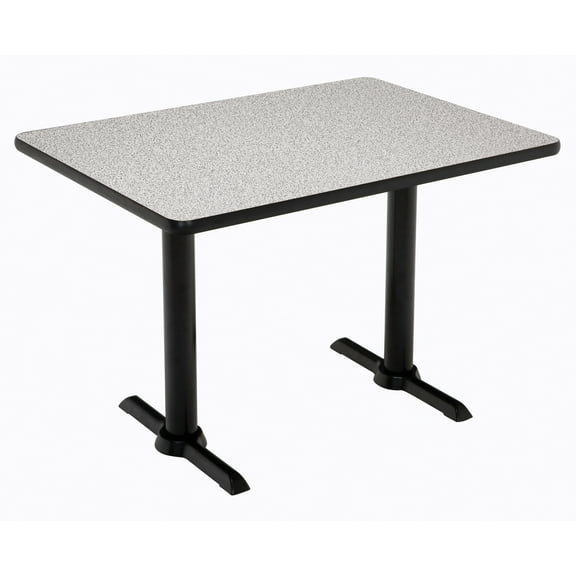 KFI Studios Mode 2.5' x 5' Dining Table, Grey Nebula, Black Base