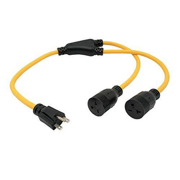 Parkworld 60493 NEMA 6-15 Splitter, 6-15P to (2) 6-15R (T-Blade Female Also for 6-20R Adapter) 250V, 20A, 5000W, 3 Feet