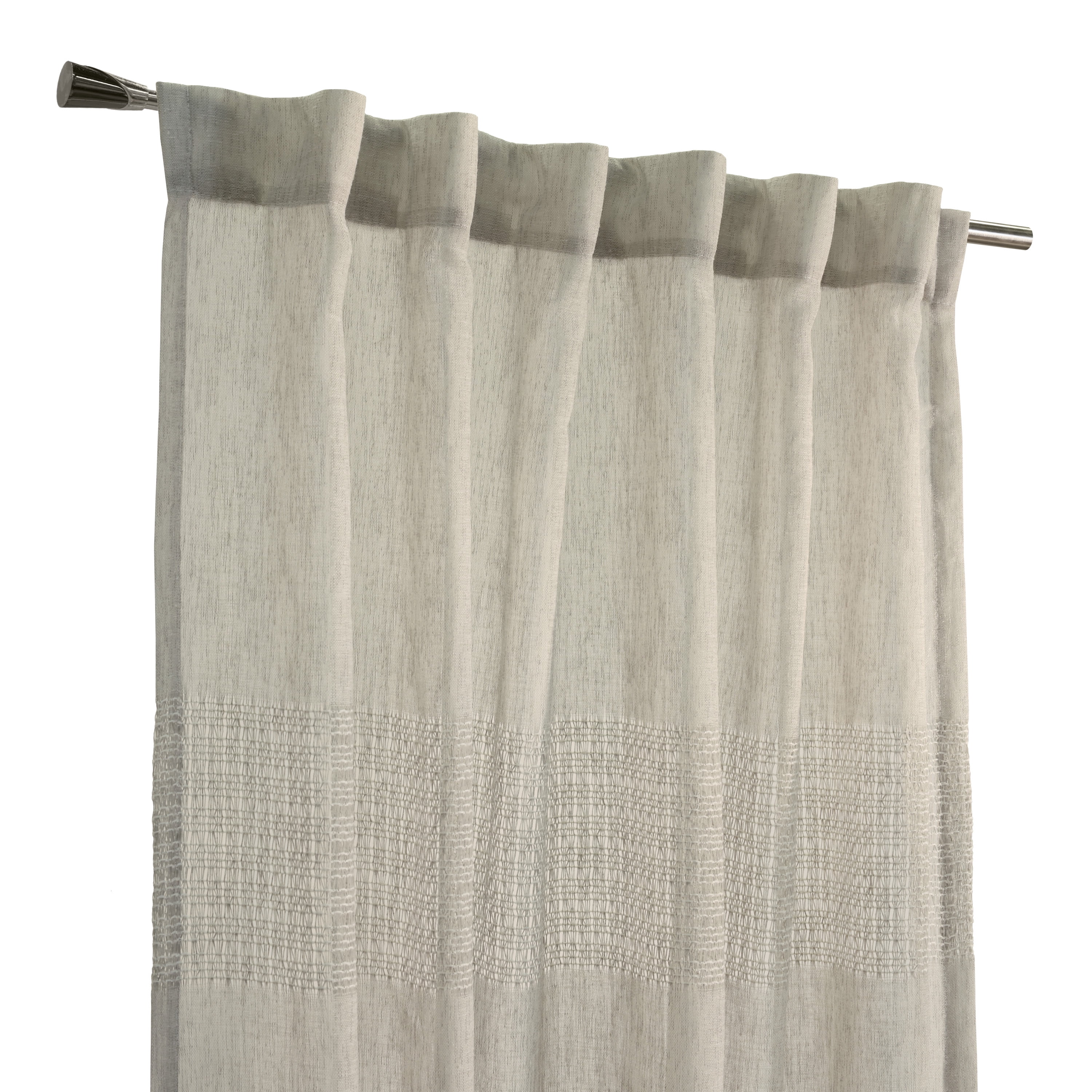 Leah Faux Linen Back Tab Curtain Panel 52" x 84" in Linen