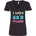 thumbnail image 3 of Inktastic I Love 80's Music Women's V-Neck T-Shirt, 3 of 5