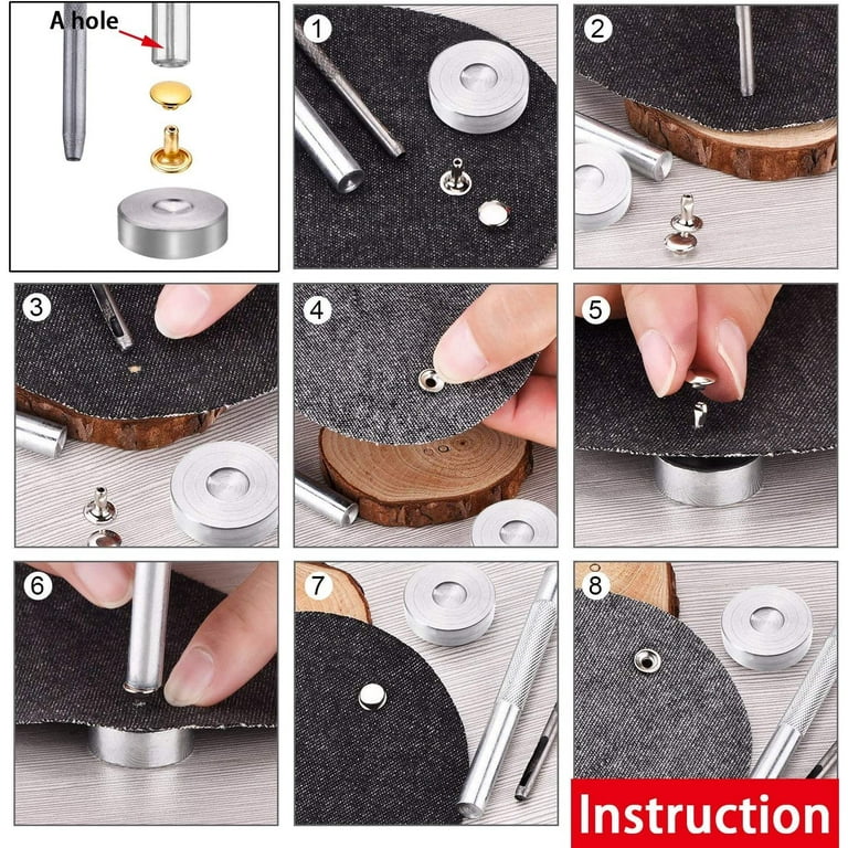 Leather Hobby Rivet Maker Kit,Double Cap Brass Hobby Rivet Maker Leather  Studs With Setting Tools For Leather Repair & Crafts From Household_artist,  $9.05