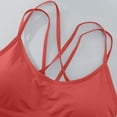 thumbnail image 4 of Women's Cross Back Sports Bra Padded Strappy Medium Support Yoga Bra for Workout Fitness Red 38, 4 of 4