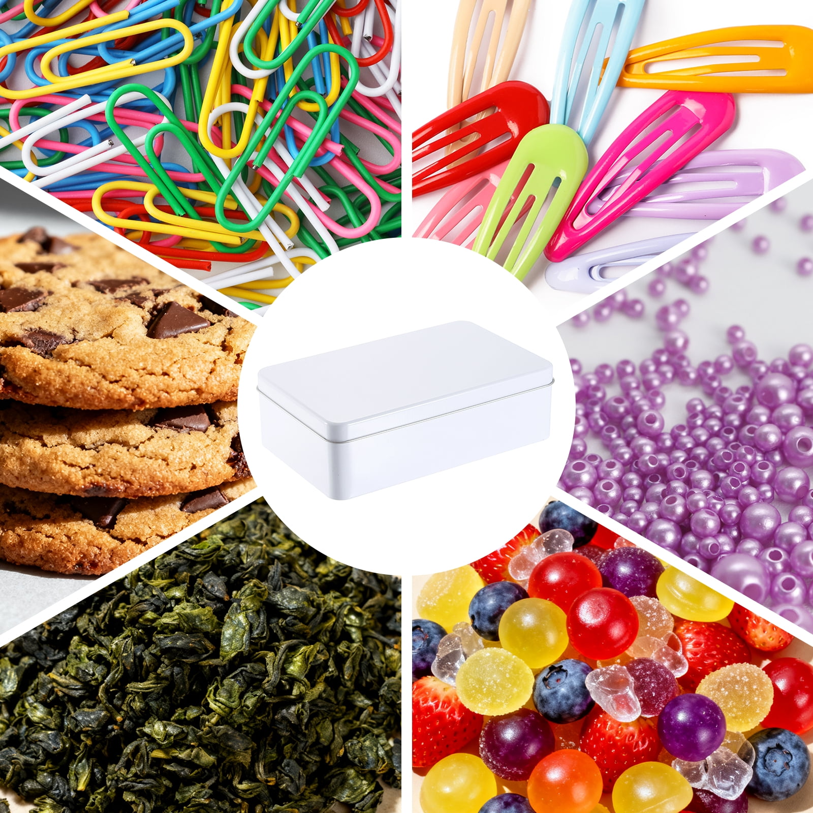 Uxcell 2Pack Metal Tin Box, 4.3x7.1x2.2 Rectangular Empty Tinplate Containers with Lids, for Home Organizer Candles Gifts Car Keys Crafts Storage, White