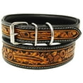 thumbnail image 2 of Small 13''- 17''   Heavy Duty Padded Leather Flower Tooled Accorn Dog Collar 60FK04, 2 of 4