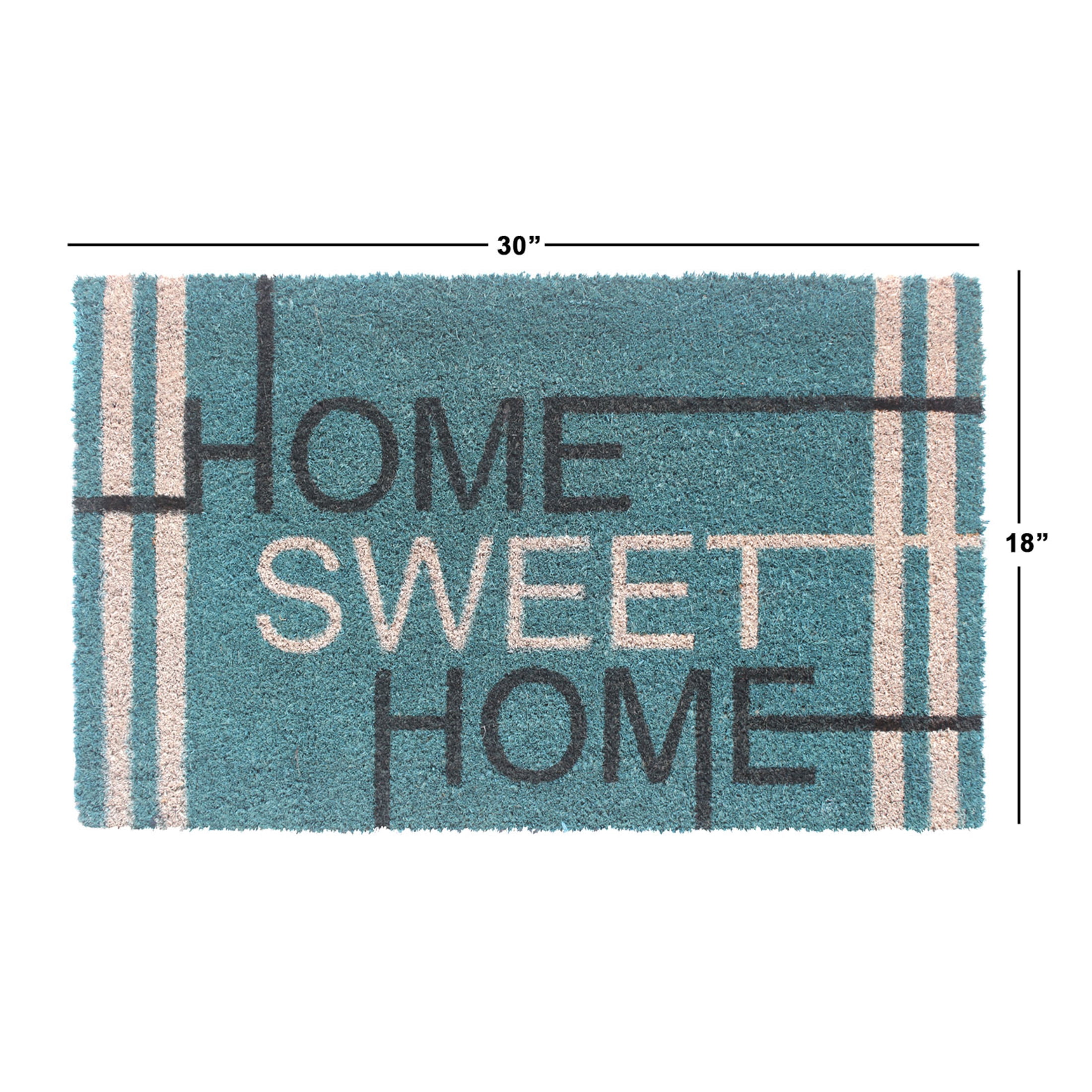 RugSmith Multi Machine Tufted Home Sweet Home Teal Doormat, 18"x30"