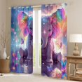 thumbnail image 2 of Homewish Rainbow Elephant Blackout Curtains Set of 2 (52x84 Each),Colorful Chic Butterflies Window Curtains,Zoo Animal Curtains and Drapes For Boy Girls,Microfiber Bedroom Decor, 2 of 6