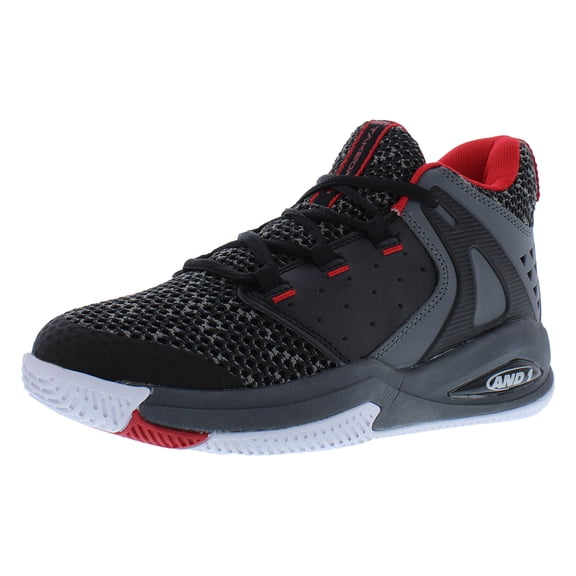 AND1 Takeoff 3.0 Wide GS Boys Shoes Size 1, Color: Black/Castle Rock/Red