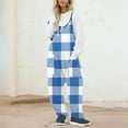 thumbnail image 2 of Baqcunre Women's Jumpsuit, Women's Spring V Tie Pocket Loose Casual Jumpsuit Blue S, 2 of 5
