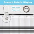 thumbnail image 6 of 36x72 Inch Black Striped Polyester Shower Curtain Minimalism Stripe Splicing Texture Neutral Bath Curtain Rustic Farmhouse Bohemian Bathtub Curtain for Kids Bathroom Decor with Hooks, 6 of 6