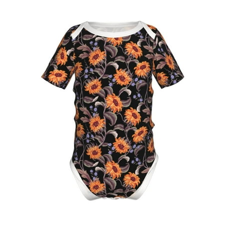 

Junzan Sunflowers Print Short-Sleeve Baby Climbing Clothes Bodysuits for Infant One-Piece for Baby Boys & Girls Baby Clothes Baby Romper with Snap Closure-12 Months