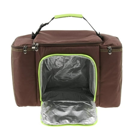 Outdoor Camping Car Beverage Pack Lunch Box Storage Insulated Bag Brown