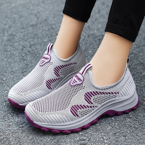Zapatos casuales de mujer Malla transpirable Slip-On Light para verano (Gris 39) Wdftyju Tenis De Mujer Tenis De Hombre