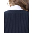 thumbnail image 5 of DARING DIVA Women's Plus V Neck Knit Split Hem Sweater Vest 1X Dark Blue, 5 of 7