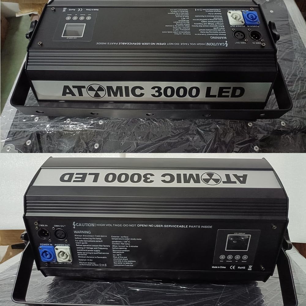Professional Atomic 3000 LED Strobe Light DMX512 Control RGB Stage Lighting for DJ Disco Bar Studio Performance Club Gig