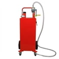 thumbnail image 2 of Fithood 30 Gallon Gas Caddy Tank Storage Drum Gasoline Diesel Fuel Transfer with Universal Wheel Red JGC30 Pantone 186C, 2 of 5
