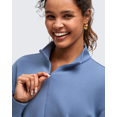 thumbnail image 5 of G4Free Smoofit Modal Soft Women's Half-Zip Pullover Mock Neck Long Sleeve Sweatshirts with Side Slits, 5 of 8