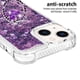 thumbnail image 3 of Funda para iPhone 15 con Brillo Líquido Flotante, Purpurina, Parachoques y Anillo Giratorio Soporte, 3 of 5