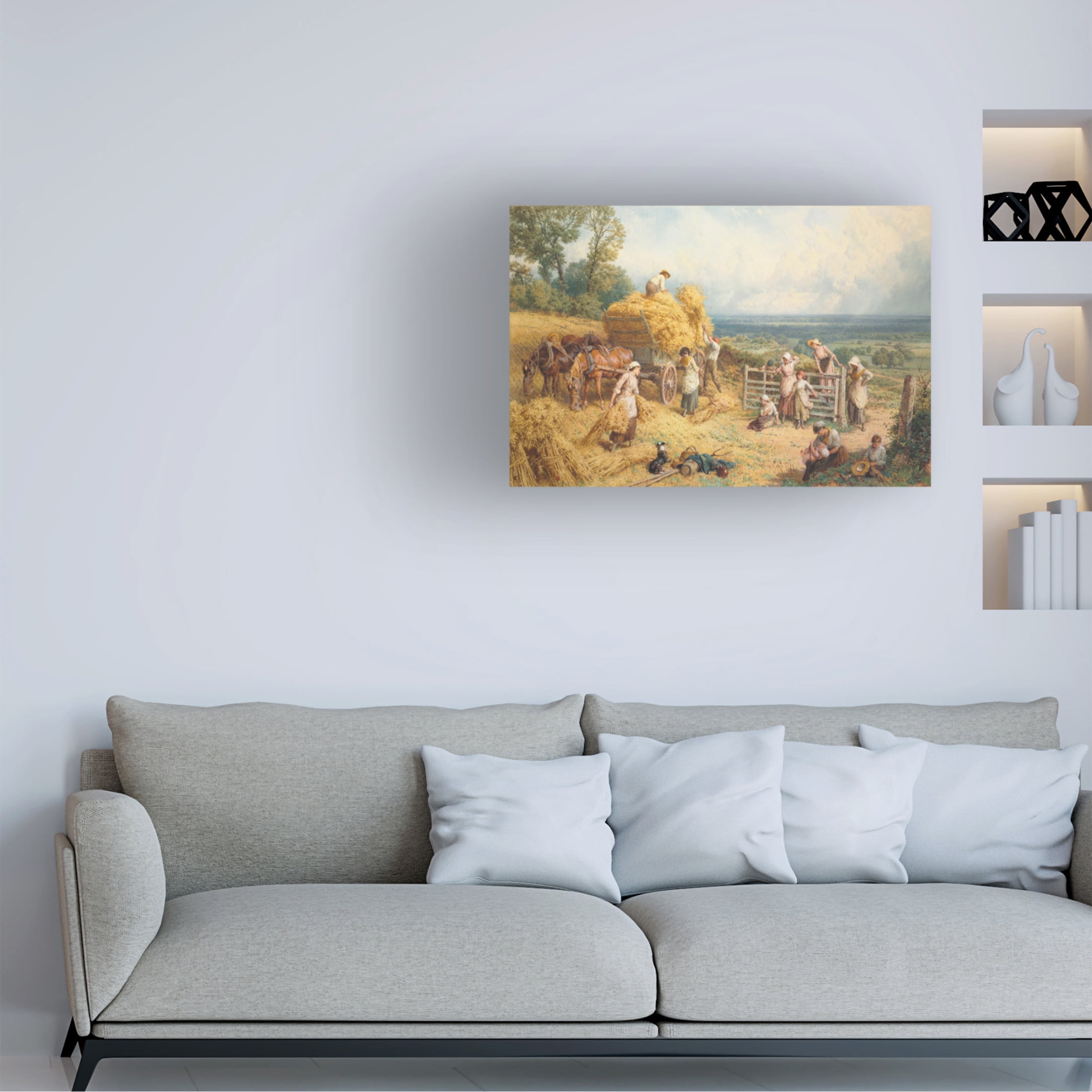Myles Birket Foster 'Harvest Time' Canvas Art - 47 x 30 Inches