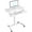 White, variant on Portable Rolling Laptop Desk-Height Adjsutable up to 47.2' Mobile Computer Desk, 31.2'× 27.5' Dual Tier Extended Mobile Standing Desk with Wheels, for Classroom, Office, White