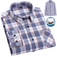 thumbnail image 4 of XDZJLR Men Shirts Long Sleeved Pure Wool Plaid Plus Size Fashion Tops, 4 of 5