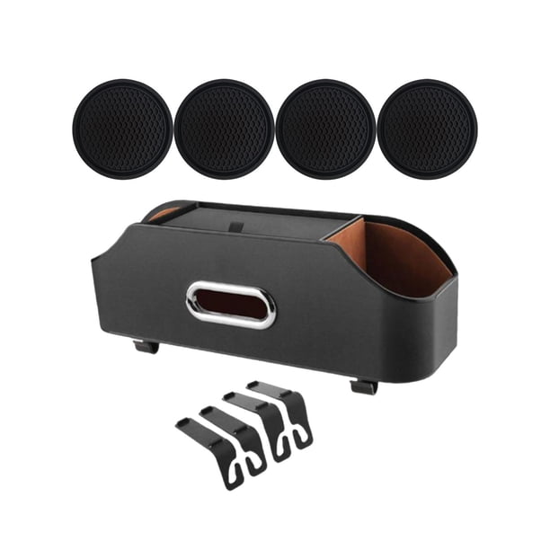 Caja de almacenamiento shamjiam respaldo de asiento portavasos colgantes resistente al desgaste Universal 4 Negro