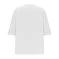 thumbnail image 5 of Hfnxid Womens Cotton Linen Tops Crew Neck Puff Long Sleeve Shirt Fashion Casual Loose Fit Top Spring Holiday Going Out Blouses-White, 5 of 6