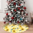 thumbnail image 5 of Lsque Striped Sunflower Daisy Print Christmas Tree Skirt, Tree Skirt with Ties or Velcro, Perfect for Holiday Decorations, Halloween, and New Year-30", 5 of 7