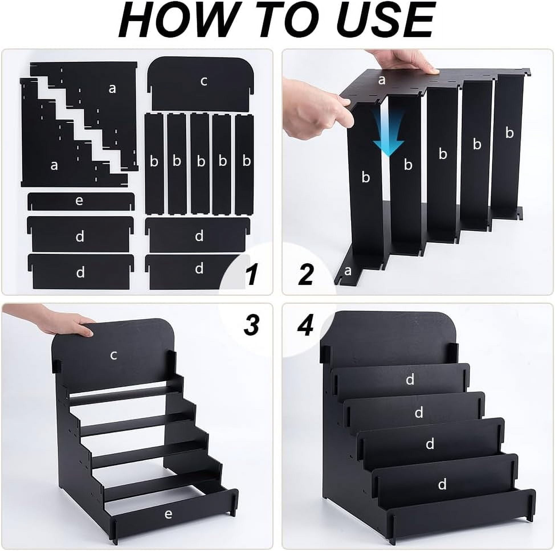 Greeting Card Display Stand 5 Tier Black Card Holder Card Organizer Bookmark Display Multipurpose Card Display Rack Display Stand For Birthday Cards Stickers Retail Showcase Vendor Events