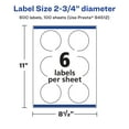 thumbnail image 6 of Avery Glossy Clear Round Labels, 2.75" Diameter, 600 Labels, 6 of 9
