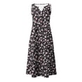thumbnail image 5 of Yotami Summer Dresses for Women Plus Size Casual Dress with Pocket Sleeveless Button V-Neck Floral Dress for Beach Holiday Loose Flowy Maxi Dress Multicolor, 5 of 5