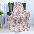 thumbnail image 4 of Floral Soft Flannel Fleece Blanket, Vintage Pastel Spring Scene with Hydrangea Blooms Garden Therapy Showy Birds Image, Cozy Plush for Indoor and Outdoor Use, 60" x 80", Multicolor, by Ambesonne, 4 of 5
