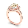 thumbnail image 2 of 2.48 ctw with Simulated Diamond Halo Accents Anniversary Ring for Women | Pear Cut Natural Morganite | Hyperallergenic Solid 14K Rose Gold, 2 of 5