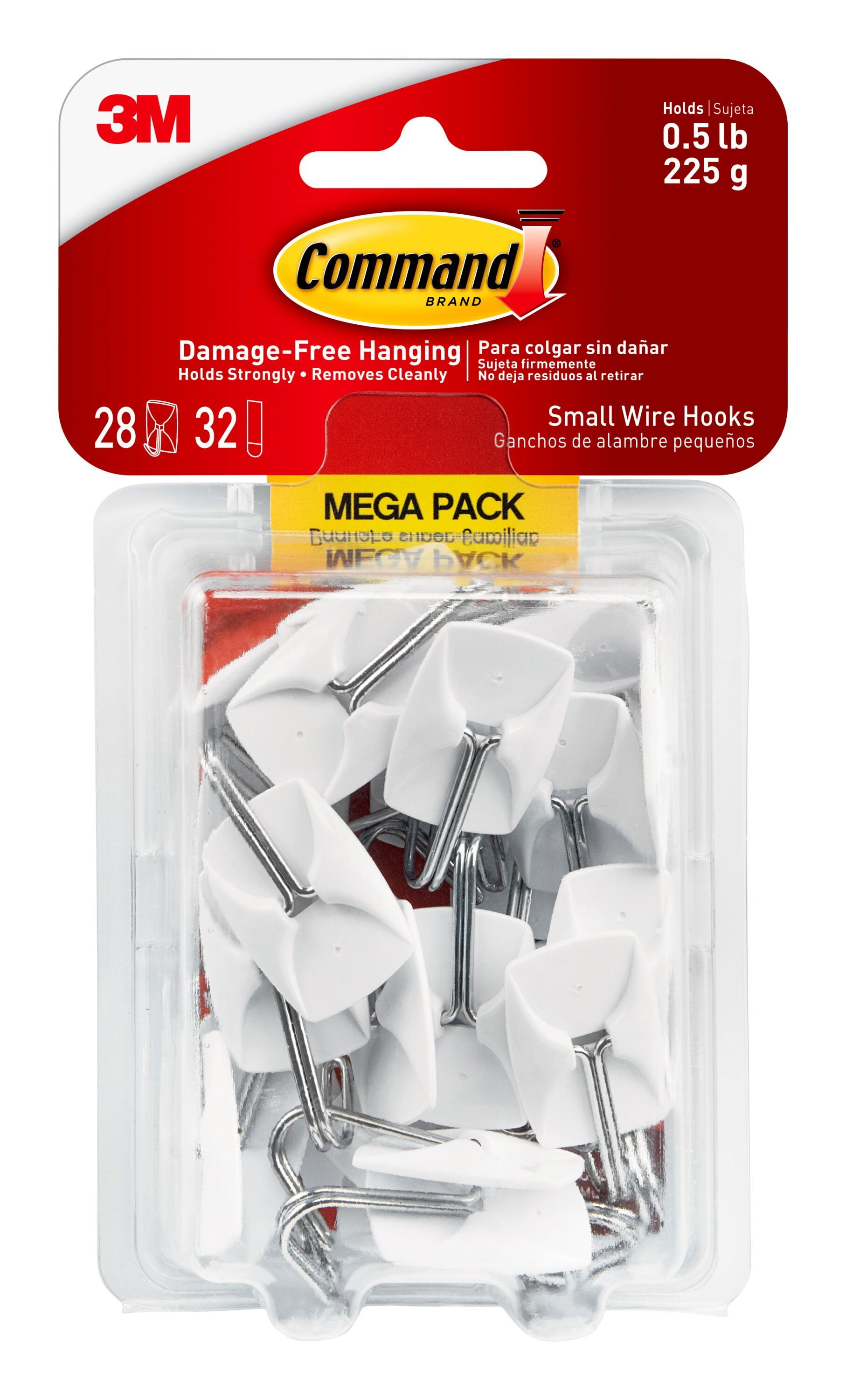 Command™ Small Wire Hooks, 28 Hooks, 32 Strips