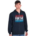thumbnail image 4 of Patriotic Just Here For The Freedom Zip Up Hoodie Men's Women's Brisco Brands S, 4 of 6