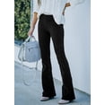 thumbnail image 2 of Women's Corduroy Pants Elastic High Waist Bell Bottom Trousers Wide Leg Flare Pants, 2 of 5