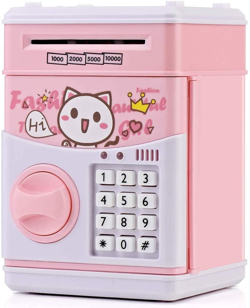 piggy banks for kids/pink Colors Only/ Using Password/ Using Batteries 