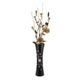 thumbnail image 2 of Artistic Balinese Flower Concaving 14-inch Mango Tree Wood Vase, 2 of 5