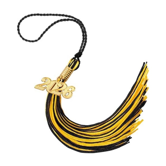 2026 Black Orange Graduation Tassel with Gold Charm Class of 2026 Tassel for Cap Hat Gown Headband Decorations Senior Grad Party Favors Ceremonies Memorial Graduations Decor