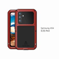 Dteck Galaxy A54 5G Case, Galaxy A54 5G Metal Phone Case, Aluminum Metal Shockproof Bumper Frame Case Soft Rubber Silicone Military Heavy Duty Hard Case for Samsung Galaxy A54 5G 2023,Red
