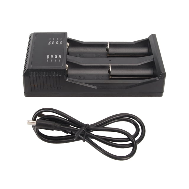 Cargador de batería de litio, cargador de batería de 2 ranuras, cargador de batería inteligente, resistente y duradero