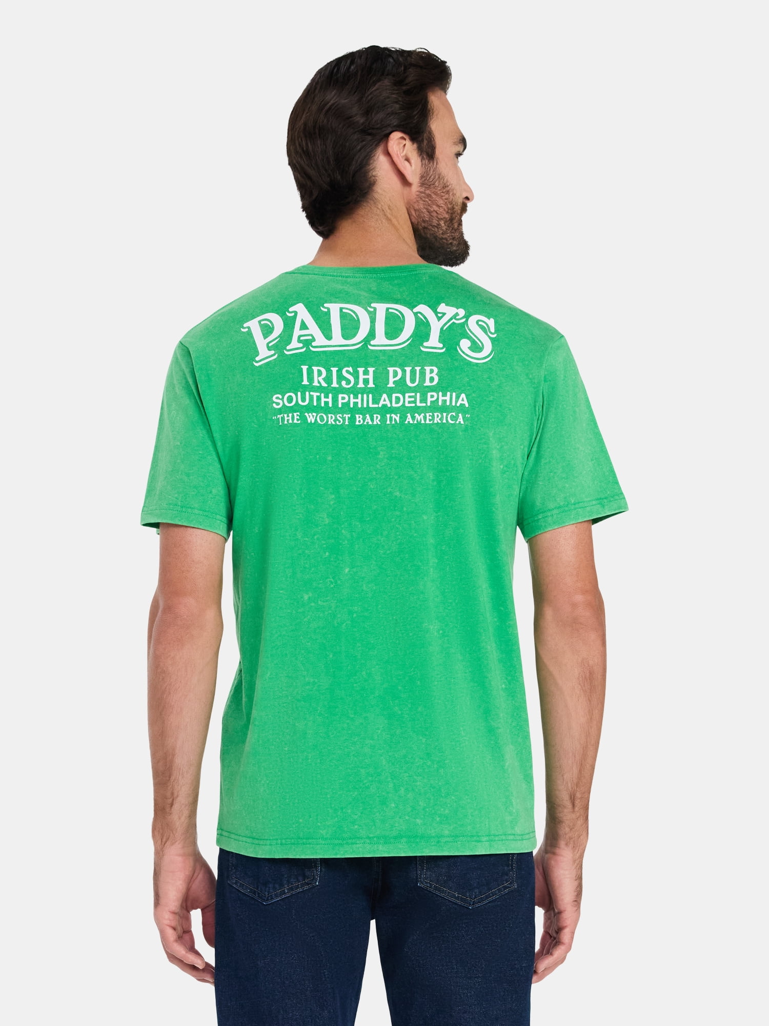 It's Always Sunny In Philadelphia Paddy's Irish Pub Men's and Big Men's St. Patrick's Day Front Back Graphic Tee, Sizes XS-5XL