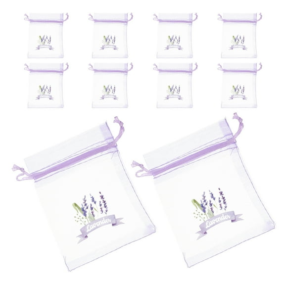 Niceauty 10Pcs Lavender Sachet Bag Empty Drawstring Mesh with Breathable Fabric for Daily Use