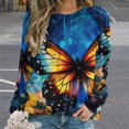 thumbnail image 2 of Sweatshirt For Womens Crewneck Wildflowers Butterfly Hoodies Teen Girls Cute, 2 of 7