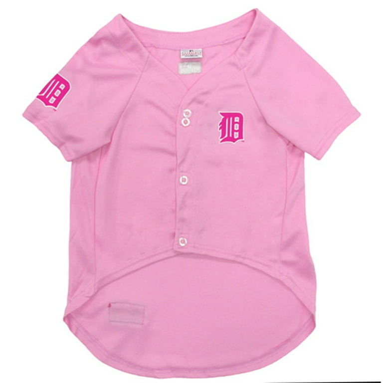 Pets First MLB Detroit Tigers Baseball Pink Jersey - Licensed MLB Jersey -  Small