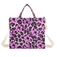 thumbnail image 7 of FORMRS Womens Corduroy Tote Bag Crossbody Shoulder Purse Handbag with Detachable Strap, Purple Floral Leopard Pattern, 7 of 7